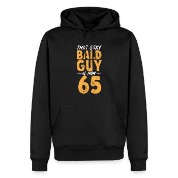 Bald Head Baldness Beard Bald Head - Men’s Premium Organic Hoodie - black - Front - Nico (187cm)