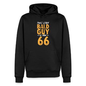 Bald Head Baldness Beard Bald Head - Men’s Premium Organic Hoodie - black - Front - Nico (187cm)