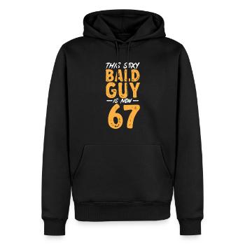Bald Head Baldness Beard Bald Head - Men’s Premium Organic Hoodie - black - Front - Nico (187cm)