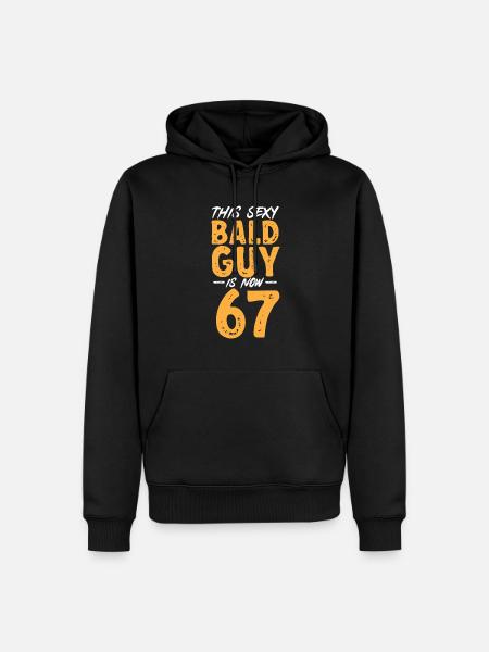 Glatze Kahlköpfigkeit Bart Glatzkopf - Männer Premium Bio Hoodie - Schwarz