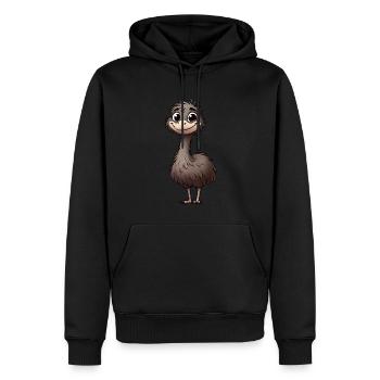 Süßer Emu Vogel Cartoon Glücklich Entspannt - Männer Premium Bio Hoodie - Schwarz - Vorne - Nico (187cm)