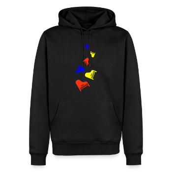 Instrument de musique pour piano - Sweat à capuche Premium bio Homme - noir - Devant - Nico (187cm)