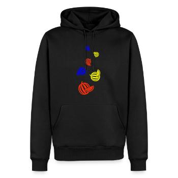Melone Frucht - Männer Premium Bio Hoodie - Schwarz - Vorne - Nico (187cm)
