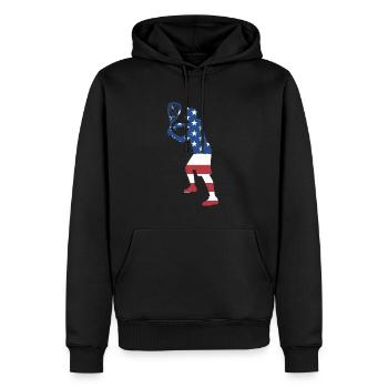Sport Us Flag Racquetball - Sweat à capuche Premium bio Homme - noir - Devant - Nico (187cm)