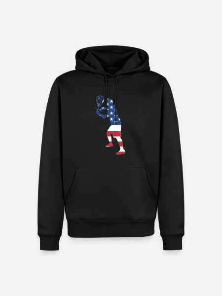 Sport Us Flag Racquetball - Men’s Premium Organic Hoodie - black