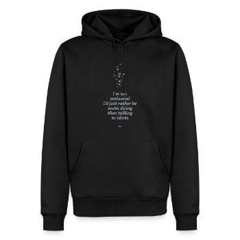 Spruch-Design für Sporttaucher - Männer Premium Bio Hoodie - Schwarz - Vorne - Nico (187cm)