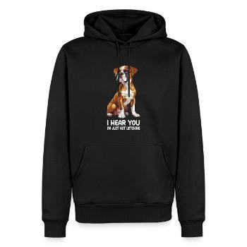 Boxeur - Sweat à capuche Premium bio Homme - noir - Devant - Nico (187cm)