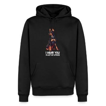Doberman - Sweat à capuche Premium bio Homme - noir - Devant - Nico (187cm)