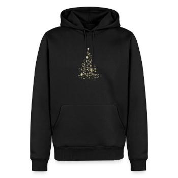 Arbre de Noël en or - Sweat à capuche Premium bio Homme - noir - Devant - Nico (187cm)