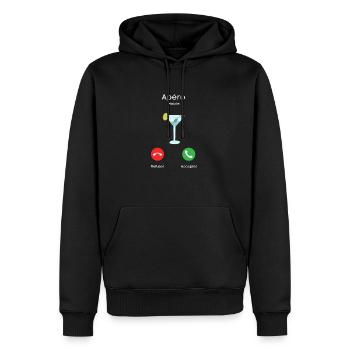 appel de l'apéro - Sweat à capuche Premium bio Homme - noir - Devant - Nico (187cm)