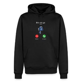 appel du bricolage - Sweat à capuche Premium bio Homme - noir - Devant - Nico (187cm)