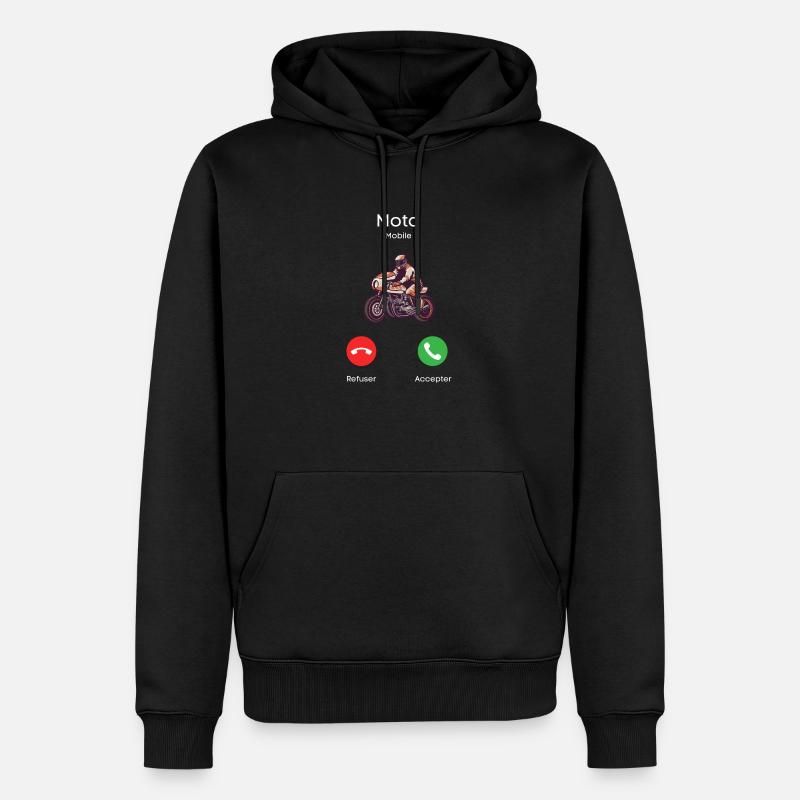 appel de la moto - Sweat à capuche Premium bio Homme - noir