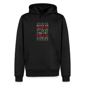 Père Noël Noël laid Noël - Sweat à capuche Premium bio Homme - noir - Devant - Nico (187cm)