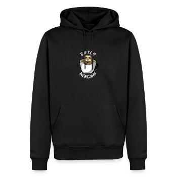 Guten Morgähn Faultier Kaffe - Männer Premium Bio Hoodie - Schwarz - Vorne - Nico (187cm)