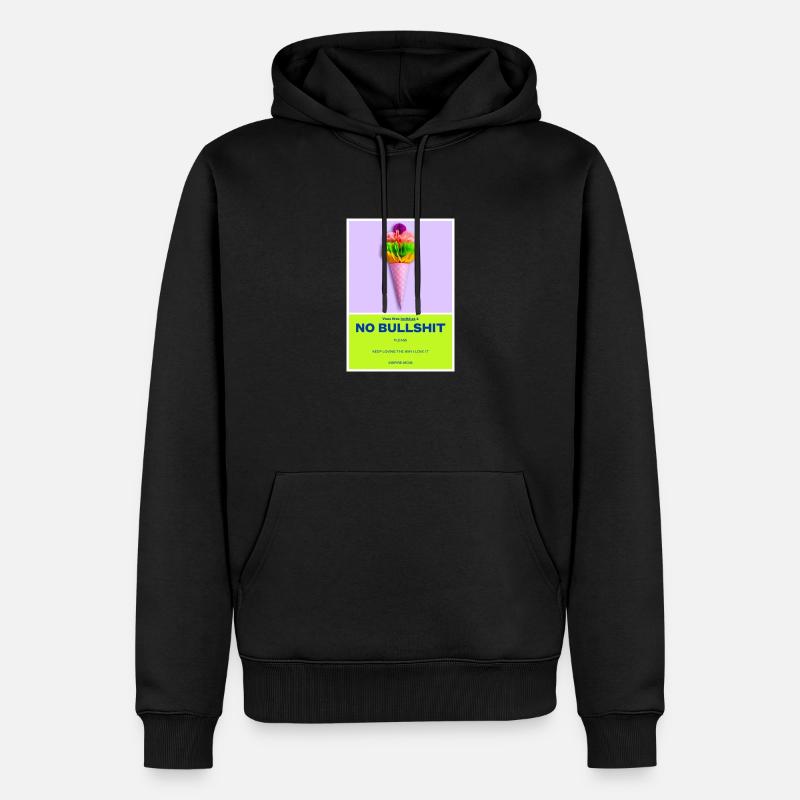 NO BULLSHIT PLEASE - Sweat à capuche Premium bio Homme - noir