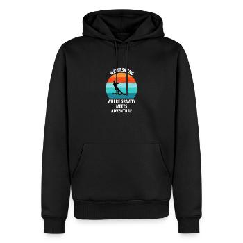 Ski nautique, ski nautique, skieurs nautiques - Sweat à capuche Premium bio Homme - noir - Devant - Nico (187cm)