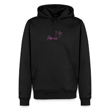 Pinker Princess-Druck mit Krone - Männer Premium Bio Hoodie - Schwarz - Vorne - Nico (187cm)