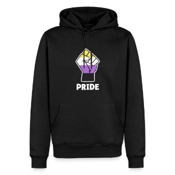 Pride Nonbinary Pride Fist Design for Equality - Men’s Premium Organic Hoodie - black - Front - Nico (187cm)