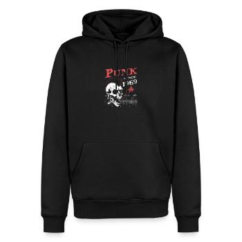 Punks Not Dead, punk depuis 1969, 55 ans et - Sweat à capuche Premium bio Homme - noir - Devant - Nico (187cm)