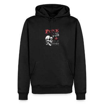 Punk depuis 1978, Punks Not Dead, 46 ans et - Sweat à capuche Premium bio Homme - noir - Devant - Nico (187cm)