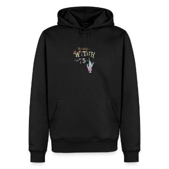 76e anniversaire Drôle Effrayant Halloween 76 ans Sorcière - Sweat à capuche Premium bio Homme - noir - Devant - Nico (187cm)
