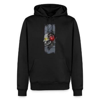 Mechanical Mind: Cyborg Robot Head - Sweat à capuche Premium bio Homme - noir - Devant - Nico (187cm)