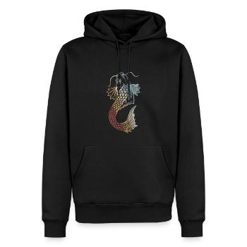 Koi Fisch Retro Style Vintage - Männer Premium Bio Hoodie - Schwarz - Vorne - Nico (187cm)