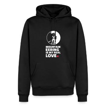 Ich Liebe Bergsteigen - Männer Premium Bio Hoodie - Schwarz - Vorne - Nico (187cm)