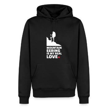 J’adore l’alpinisme - Sweat à capuche Premium bio Homme - noir - Devant - Nico (187cm)