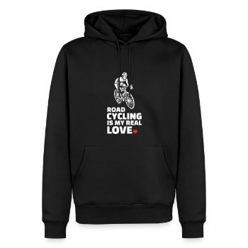 Ich Liebe Rennradfahren - Männer Premium Bio Hoodie - Schwarz - Vorne - Nico (187cm)