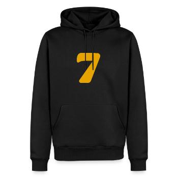 7 - Men’s Premium Organic Hoodie - black - Front - Nico (187cm)