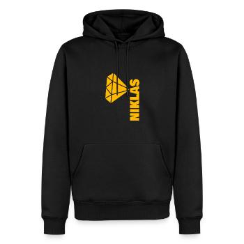 Geschenk für Niklas - Männer Premium Bio Hoodie - Schwarz - Vorne - Nico (187cm)