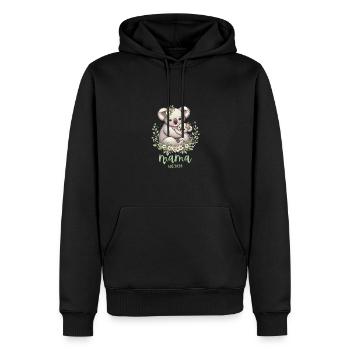 Mama Est. 2024 Koala Cuddle Floral Wreath New Mom - Männer Premium Bio Hoodie - Schwarz - Vorne - Nico (187cm)