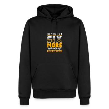En espérant six semaines de plus de frites et de salsa - Sweat à capuche Premium bio Homme - noir - Devant - Nico (187cm)