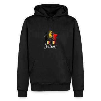 Belgien - Männer Premium Bio Hoodie - Schwarz - Vorne - Nico (187cm)