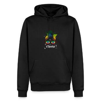 Éthiopie - Sweat à capuche Premium bio Homme - noir - Devant - Nico (187cm)