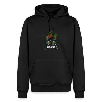 Dominica - Männer Premium Bio Hoodie - Schwarz - Vorne - Nico (187cm)