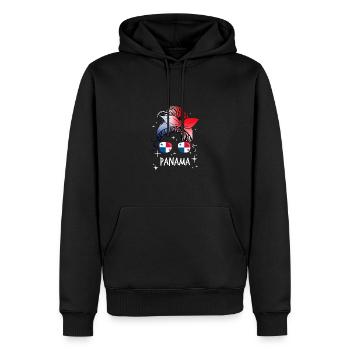 Panama - Männer Premium Bio Hoodie - Schwarz - Vorne - Nico (187cm)