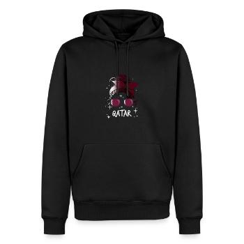 Katar - Männer Premium Bio Hoodie - Schwarz - Vorne - Nico (187cm)