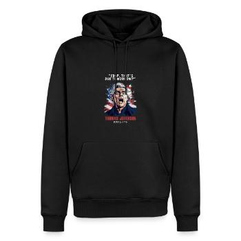 Jour de l’indépendance Thomas Jefferson 4 juillet - Sweat à capuche Premium bio Homme - noir - Devant - Nico (187cm)