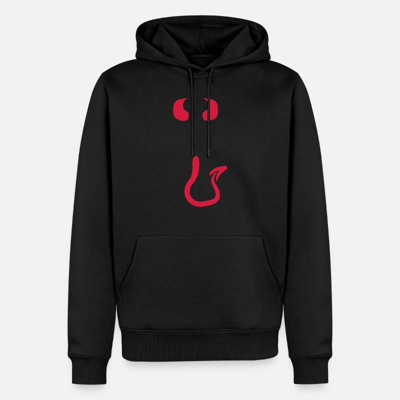 Satana Diavolo corna malvagio Dick - Felpa con cappuccio ecologica premium da uomo - nero