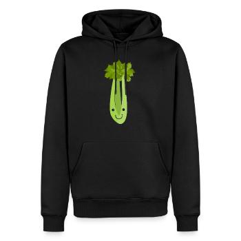 Sellerie bringt mich zum Lächeln Gemüse Lauch - Männer Premium Bio Hoodie - Schwarz - Vorne - Nico (187cm)