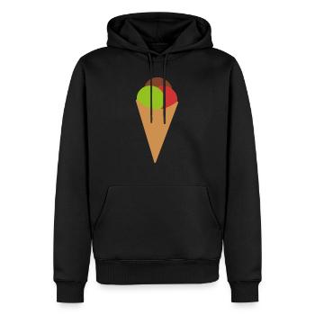Eis - Männer Premium Bio Hoodie - Schwarz - Vorne - Nico (187cm)