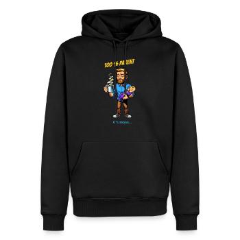 100 % parent 0 %repos - Sweat à capuche Premium bio Homme - noir - Devant - Nico (187cm)