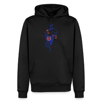 microphone note musique 1 - Sweat à capuche Premium bio Homme - noir - Devant - Nico (187cm)