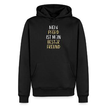 Mein Pferd ist mein bester Freund - Männer Premium Bio Hoodie - Schwarz - Vorne - Nico (187cm)