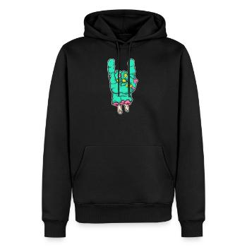 Costume d'Halloween Zombie Hand Rock - Sweat à capuche Premium bio Homme - noir - Devant - Nico (187cm)