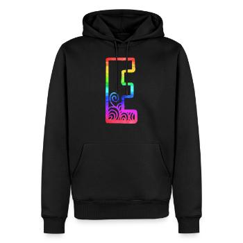 regenbogen e - Männer Premium Bio Hoodie - Schwarz - Vorne - Nico (187cm)