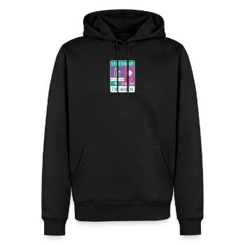 PETANQUE UND APERITIF - Männer Premium Bio Hoodie - Schwarz - Vorne - Nico (187cm)