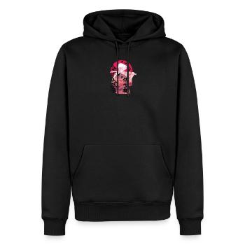 FILLE SAMOURAÏ - Sweat à capuche Premium bio Homme - noir - Devant - Nico (187cm)